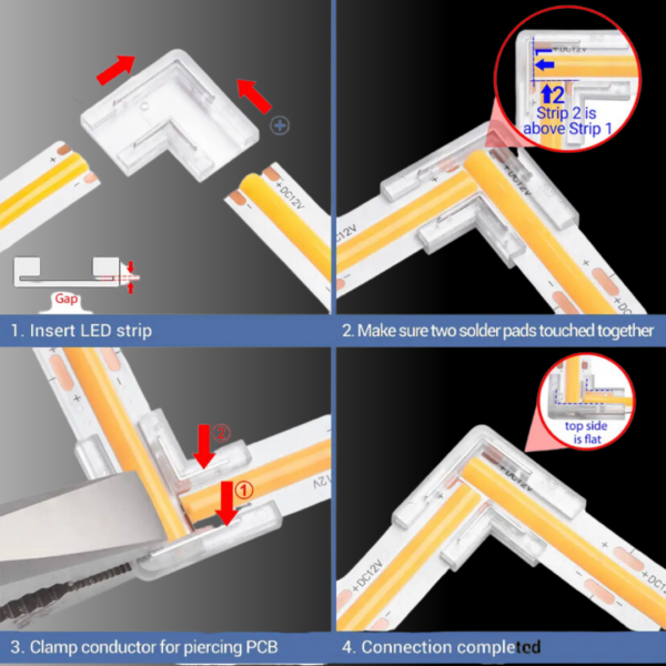 10mm corner strips quick connector